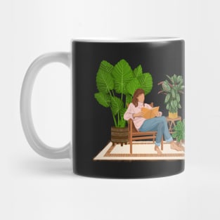 Reading and plants illustration 3 Mug